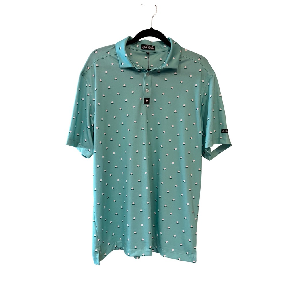Bad Birdie Men's XL Dusty Jade Aim Point Pique Tech Golf Polo Shirt